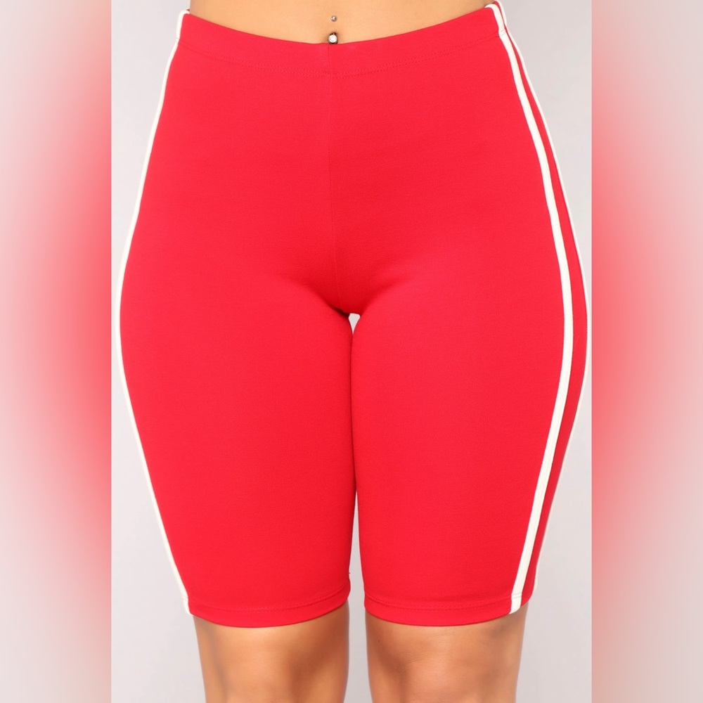 Red Lounge Biker Shorts